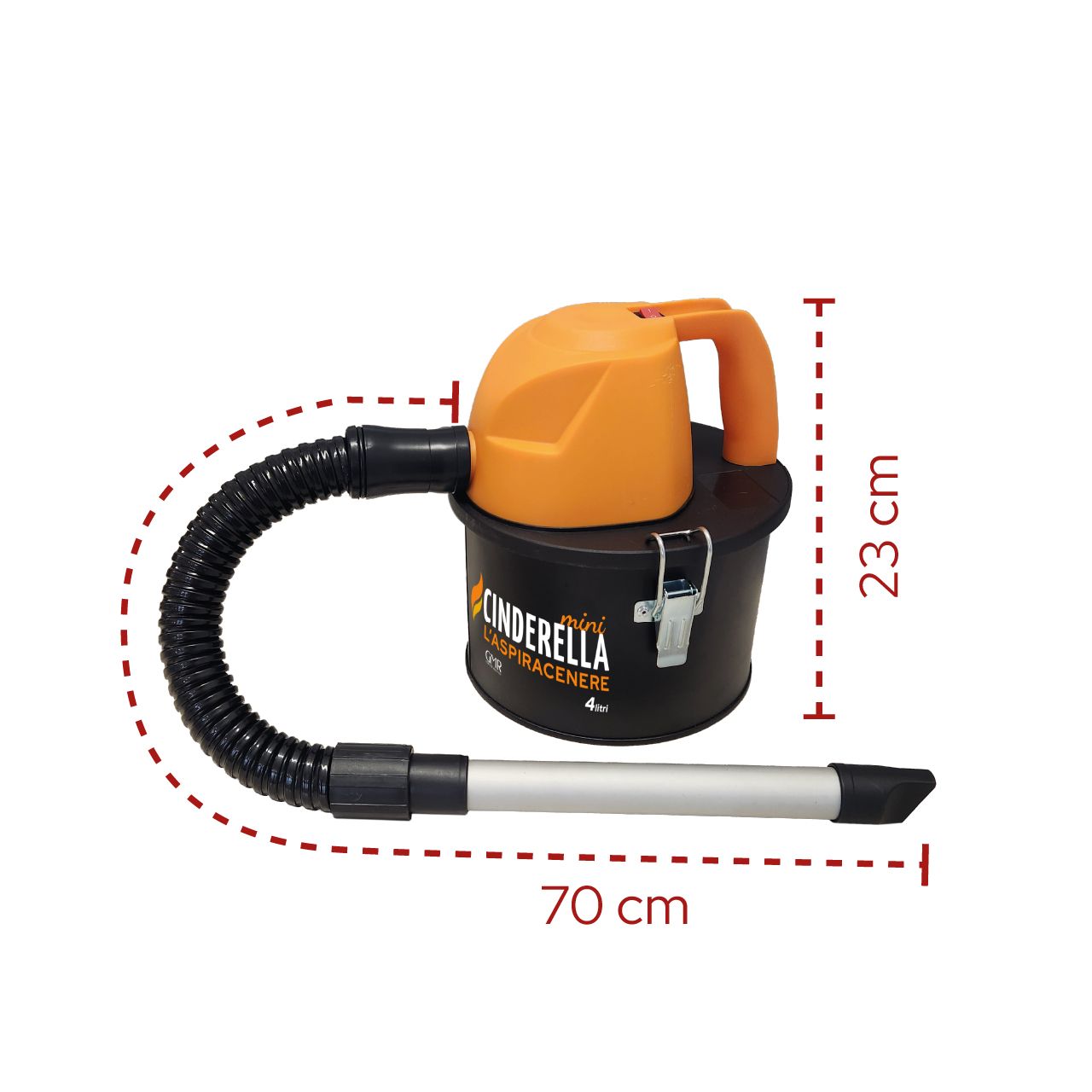 Cinderella Mini aspiracenere Double Power 2 in 1 da 600 W, con funzione aspira e soffia, filtro HEPA e filtro di panno.